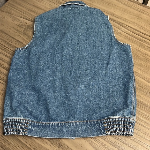 90’s LE’ ARSI MOTO BIKER AVIATOR JEAN VEST SMALL - Picture 9 of 14